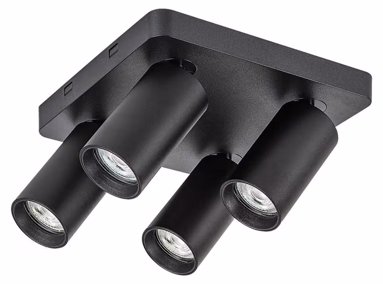 Rabalux Lampada da soffitto nera Yorli per lampadina 4x GU10 73084