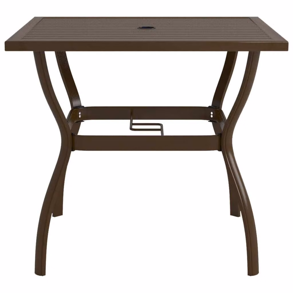 vidaXL Tavolo da giardino marrone 81,5x81,5x72 cm in acciaio