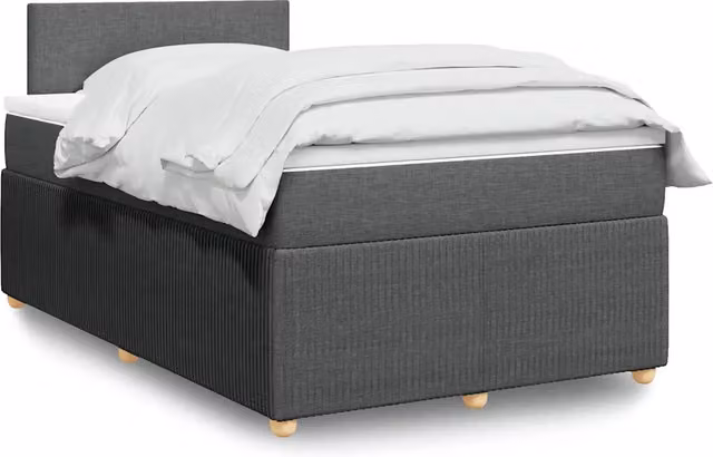 Giroletto a Molle con Materasso Grigio Scuro 120x190cm Tessuto 3287389
