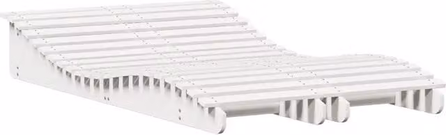 Lettini Prendisole 2 pz | Sdraio da giardino | Lettino da sole Bianchi 205x60x31,5 Legno Massello Pino