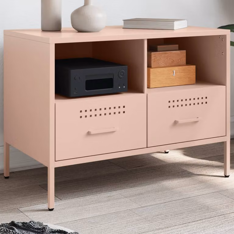 Mobile TV vidaXL in acciaio rosa L 68 cm, P 39 cm, H 50,5 cm