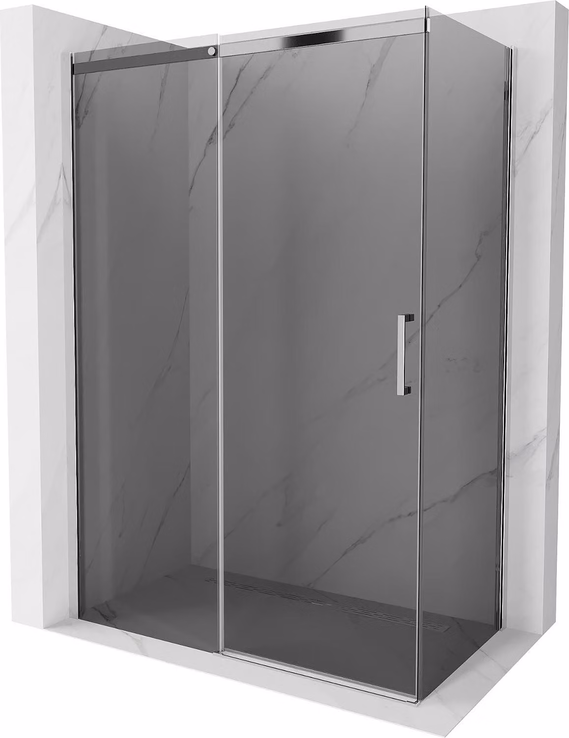 Mexen Omega cabina doccia scorrevole 140 x 80 cm, grafite, cromo - 825-140-080-01-40