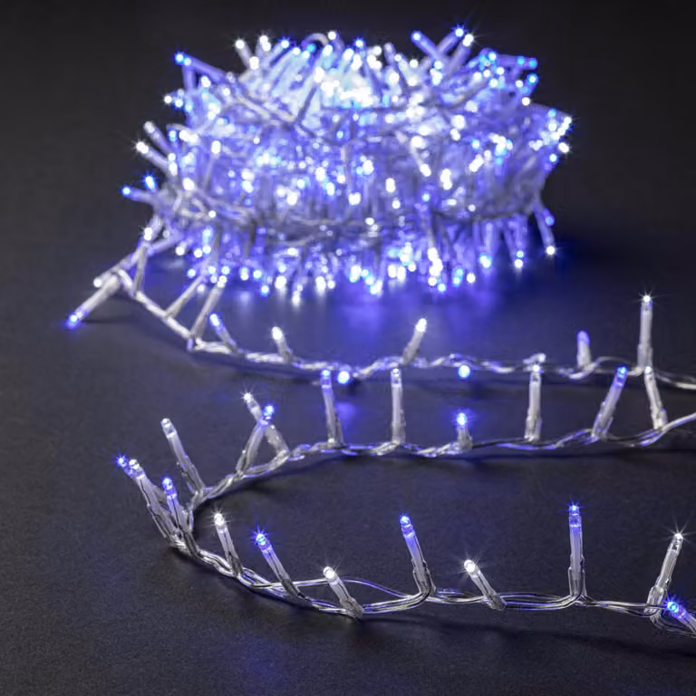 Catena natalizia da esterno, blu, bianco freddo, 500 LED