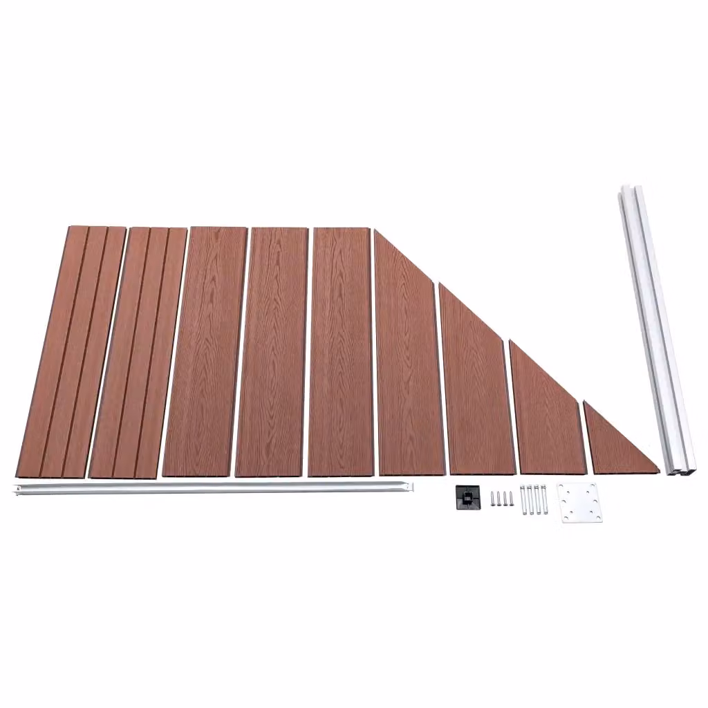 Pannello di recinzione in WPC vidaXL marrone L: 95 cm, H: 105-180 cm – 2