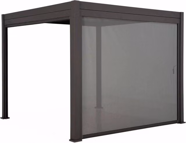 Pergola bioclimatica Sweeek in alluminio e acciaio con tenda da sole, colore antracite, L: 400 cm, P: 300 cm