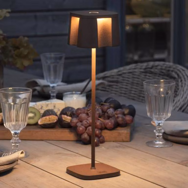 Konstsmide Lampada LED deco Nice, carica USB, ruggine dimmerabile, Marrone / Ruggine, Alluminio, Moderno