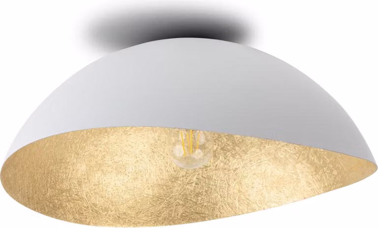 Lampada da soffitto decorativa bianco-oro con paralume irregolare 33 cm Solaria 1xE27 15W Sigma Lighting