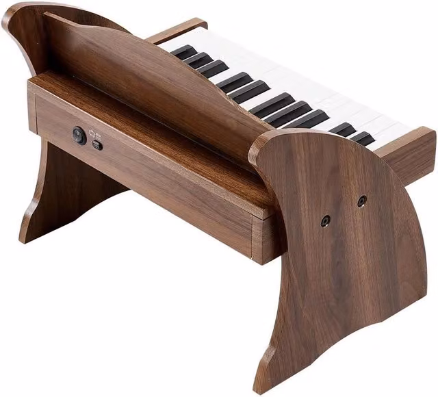 Tastiera Pianoforte Bambini Legno 25 Tasti Strumento Musicale Educativo Suono Realistico Volume Regolabile