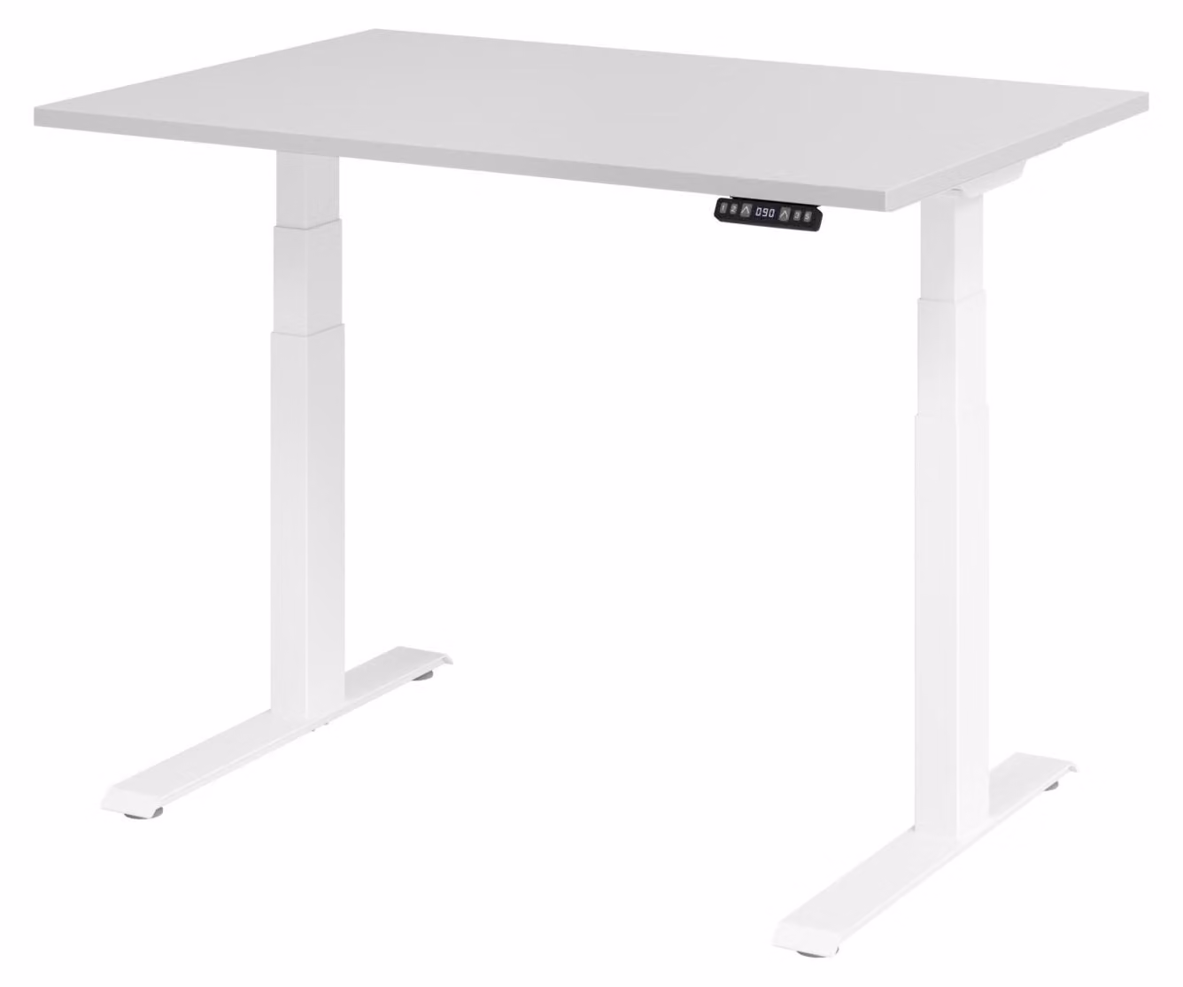 Scrivania regolabile in altezza XDKB | 2 motori | 120 - 180 cm | elettrica, dimensioni piano:120 x 80 cm, colore piano:grigio, colore struttura:bianco