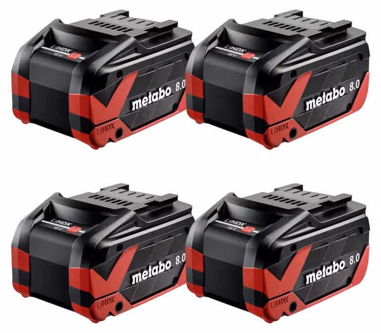 Batteria Metabo 4x LiHDX 18 V 8,0 Ah CAS agli ioni di litio ( 4x 624975000 )