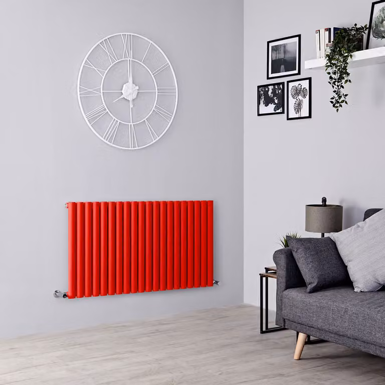Radiatore di Design Orizzontale  Rosso (Siamese Rosso) -  635mm x 1180mm  - Pannello Singolo  - Revive