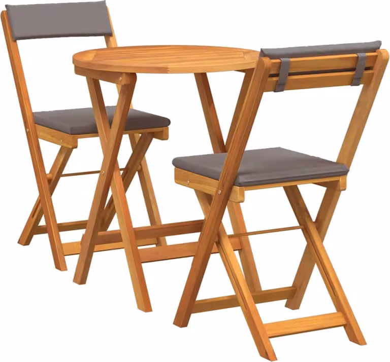 Set da Pranzo per Giardino con cuscino 3 pcs Olio Naturale