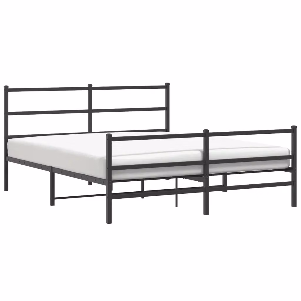 Giroletto con testiera e pediera in metallo nero vidaXL L/P/H: 160 x 200 x 90 cm – 2