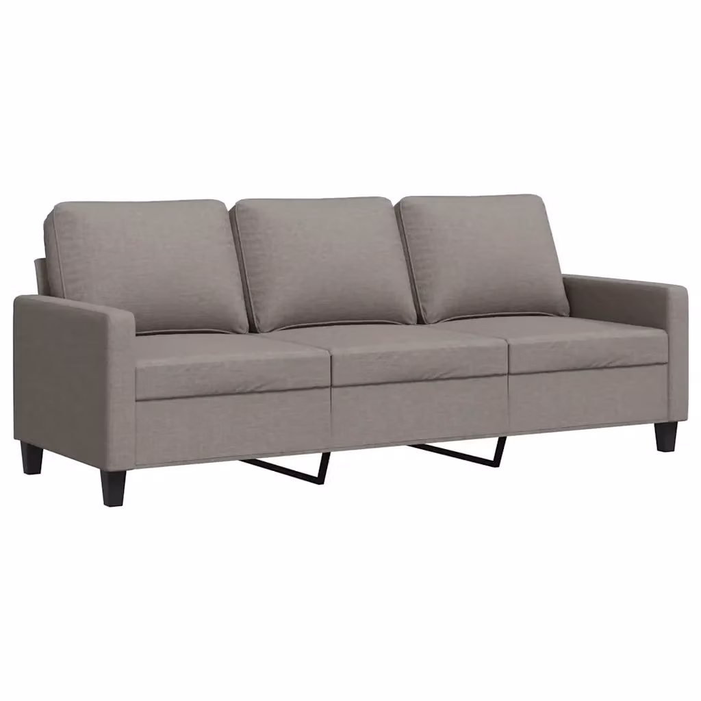 Divano moderno vidaXL in tessuto beige e grigio con struttura in metallo per il tuo soggiorno L: 198 cm, P: 80 cm, H: 77 cm – 2