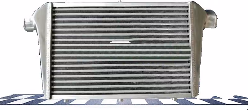 Intercooler in alluminio, design di raffreddamento efficiente, dimensioni compatte, ingresso e uscita di grandi dimensioni