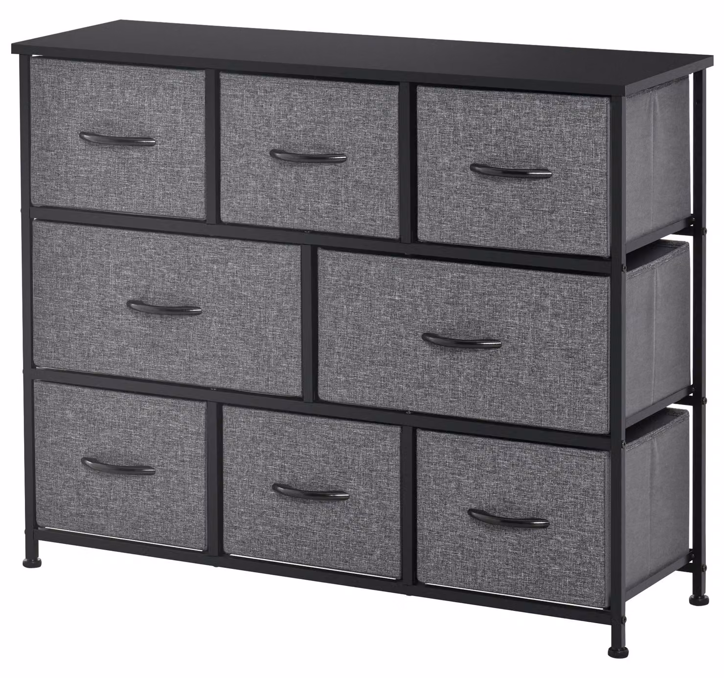 Comodino HOMCOM con 8 cassetti rivestiti in tessuto, mobile contenitore con struttura in metallo