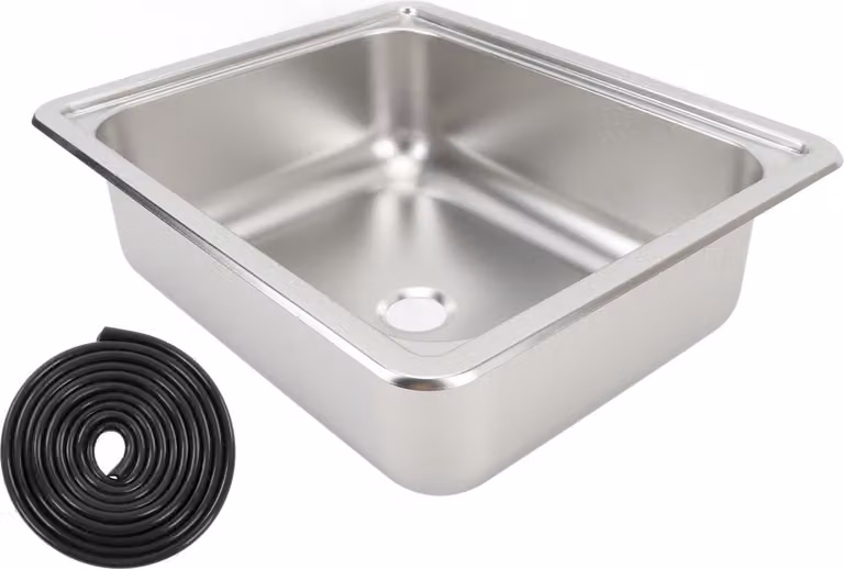 RV 304 lavello in acciaio inox lucidatura quadrato cucina mano bacino con 40 mm di scarico per barca caravan camper