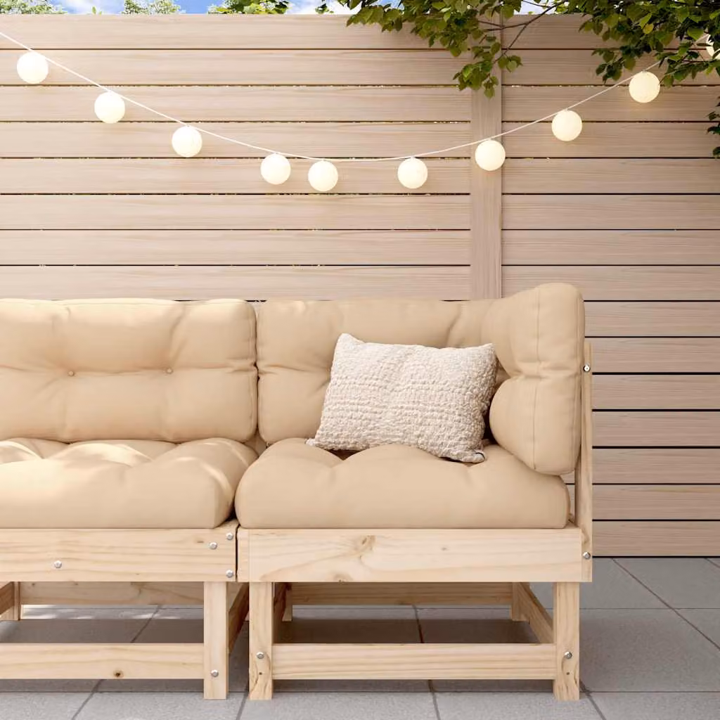 Divano Angolare da Giardino vidaXL in Legno di Pino con Cuscini Beige e Marrone