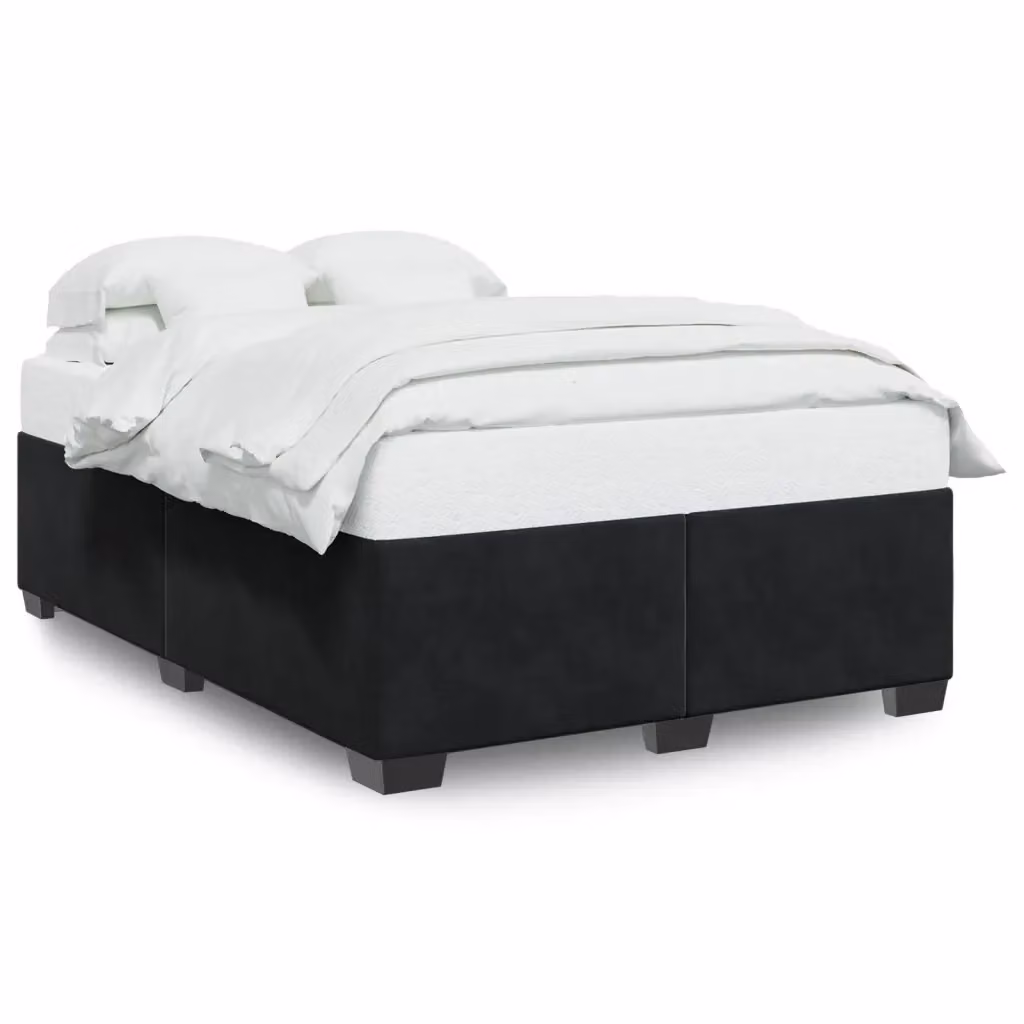 vidaXL Giroletto senza Materasso in Velluto Nero L: 160 cm, P: 200 cm – 2
