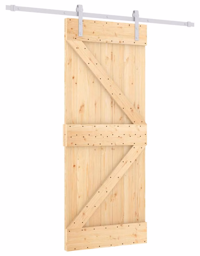Porta scorrevole Naturale e Bianco 85 x 210 cm