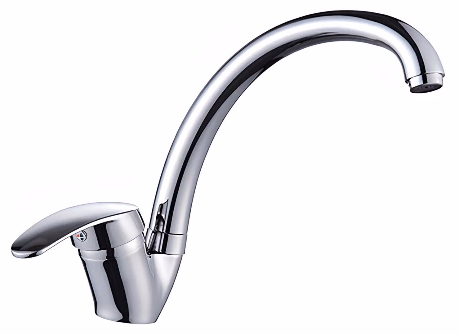 Avizar, miscelatore monocomando da cucina con bocca alta 24x20 cm, argento