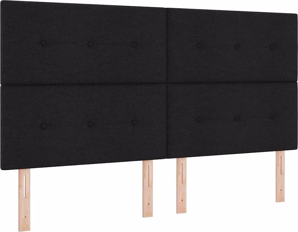 Testiera regolabile in altezza con testiera Nero 180 cm Tessuto