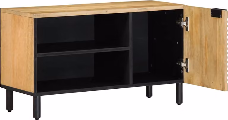 Mobile Porta TV Marrone 80x31,5x46cm in Legno Massello di Mango