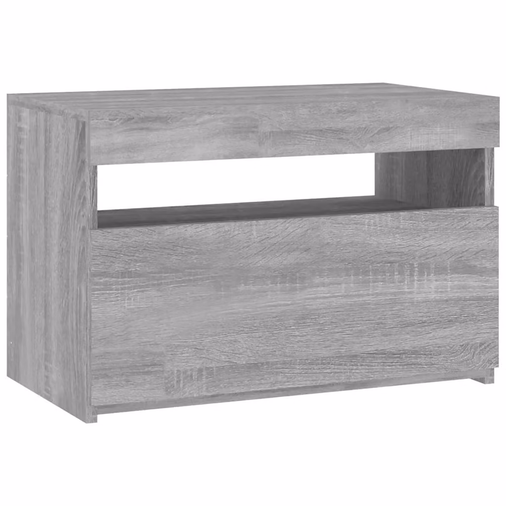 vidaXL Mobile Porta TV con Luci LED Grigio Sonoma L: 60 cm, P: 35 cm, H: 40 cm
