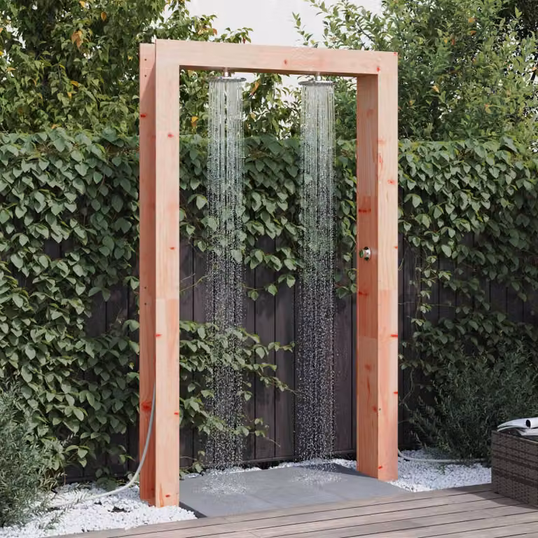 Maison Exclusive - Doccia da giardino, 226 cm. Realizzata in legno di douglas massello e acciaio inossidabile, finitura naturale