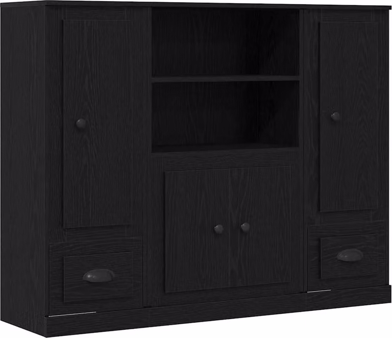 Highboard Rovere Nero 132 x 35.5 x 103.5 cm Legno multistrato
