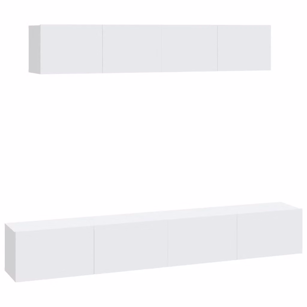 Set di Mobili Porta TV 4 pz vidaXL Bianco in Legno e MDF – 2
