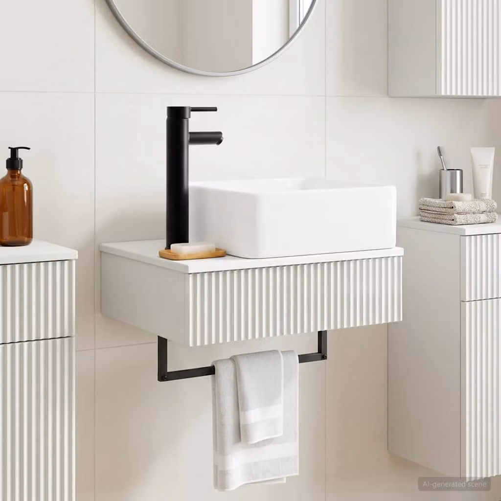 Lavabo da parete vidaXL Bianco Lucido L: 50 cm, P: 41 cm, H: 39 cm