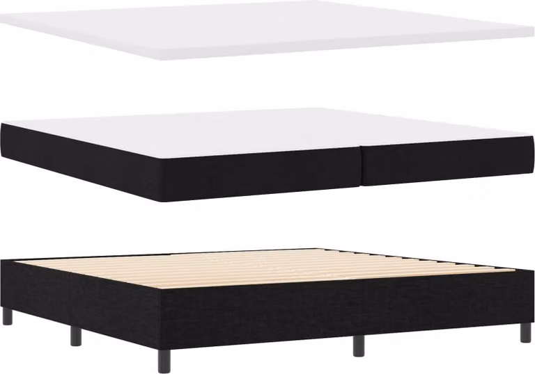 Maison Exclusive - Letto boxspring con materasso e illuminazione a LED, nero, 200 x 200 cm, rivestimento in tessuto