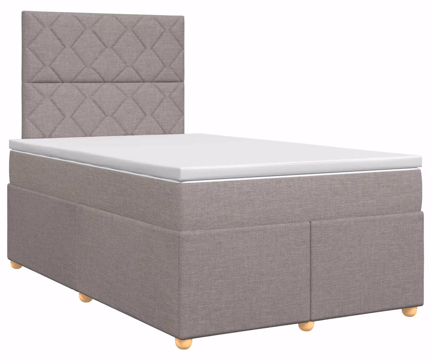 Letto a molle con materasso Taupe 120 x 200 cm in tessuto