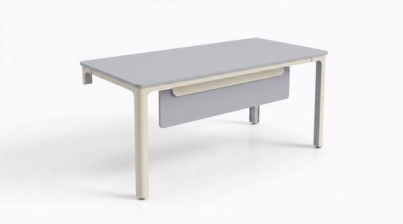 Set per ufficio domestico: scrivania, cassettiera, mobili moderni, postazione di lavoro, tavolo