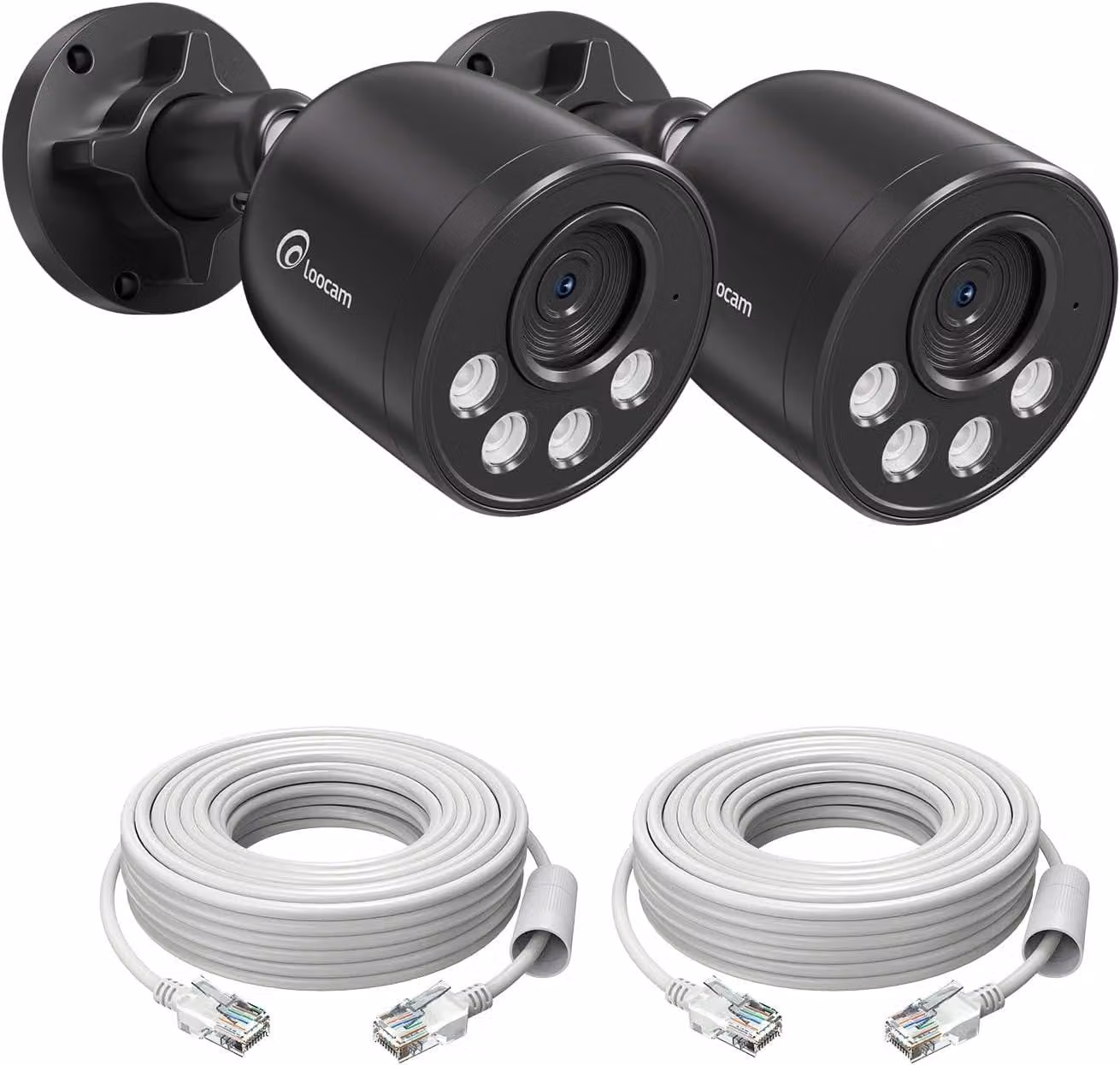 Confezione da 2 telecamere di sicurezza PoE 4K 8MP aggiuntive, con rilevamento di persone/veicoli, visione notturna a infrarossi, notifica di allarme e compatibili SOLO con sistemi NVR PoE
