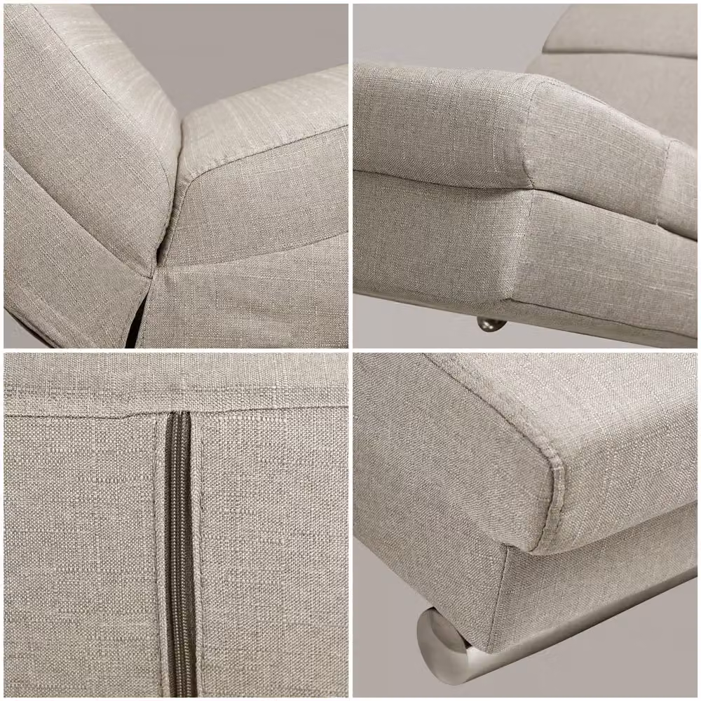 Poltrona relax London Casaria beige in tessuto con design ergonomico moderno – 2