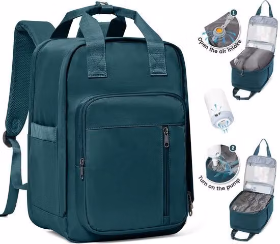 Borsa a vuoto per viaggio per donna, zaino a vuoto con sistema di aspirazione per viaggi, borsa a vuoto per viaggi con pompa impermeabile per uomo