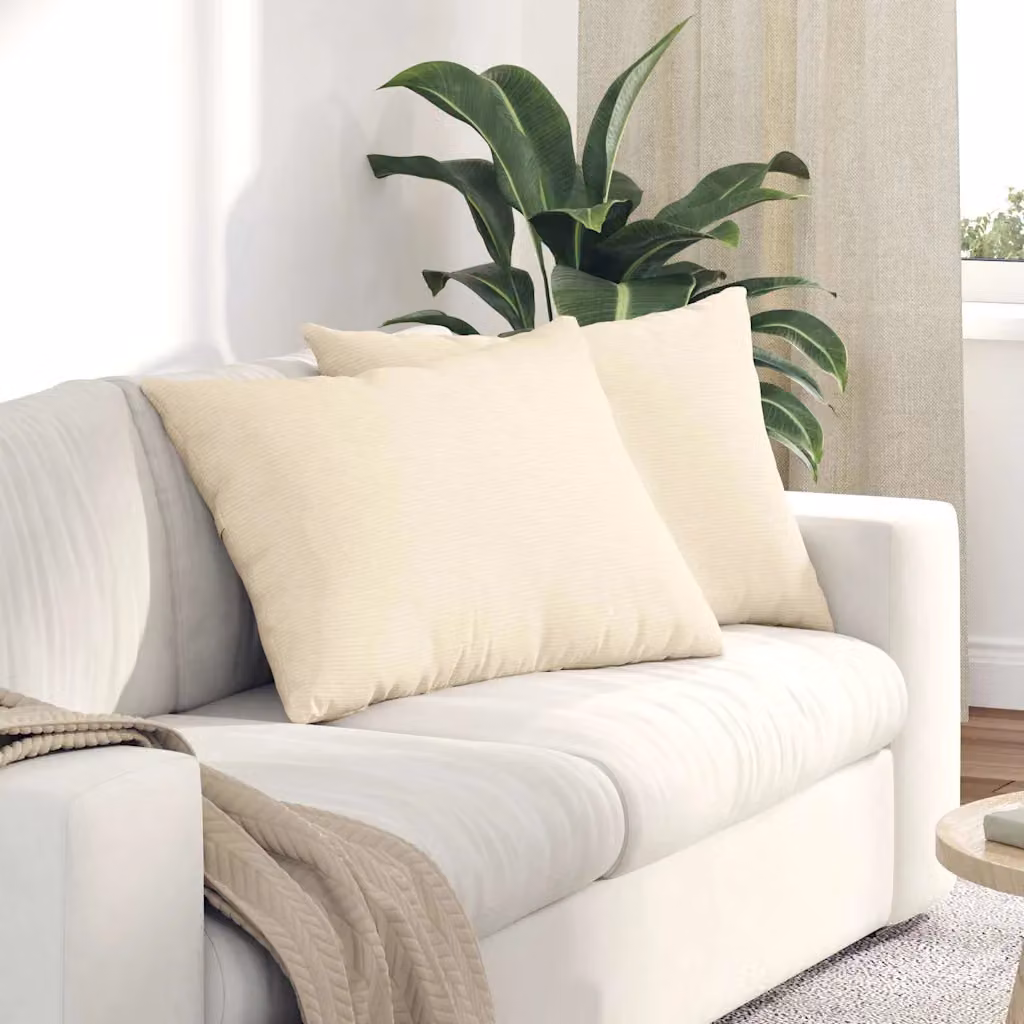 Set di 2 cuscini da divano vidaXL in tessuto a coste beige L 70 cm x P 50 cm