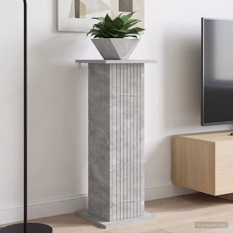 vidaXL Supporto per piante moderno in legno MDF Grigio, L 30,5 cm x P 30,0 cm x H 80,5 cm