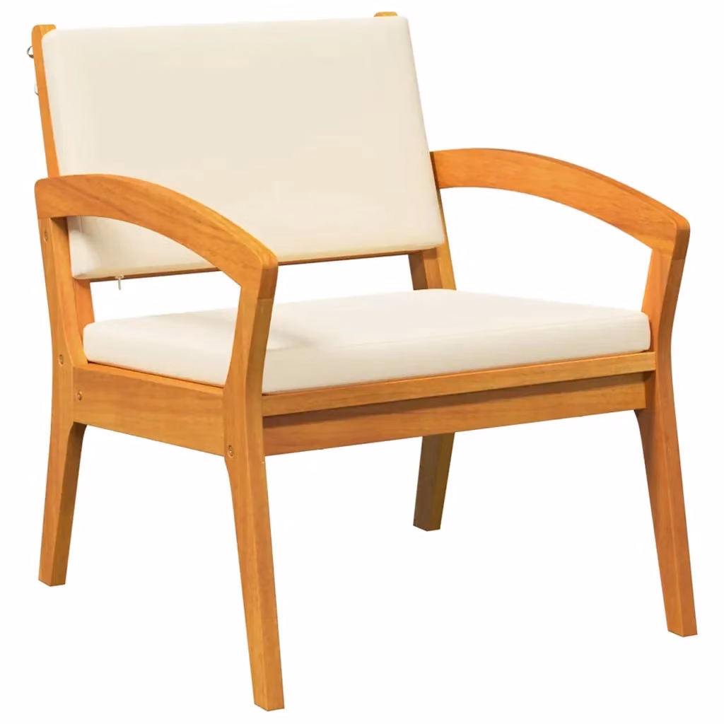 Set di 2 sedie da giardino moderne vidaXL in legno di acacia oliato con cuscini e braccioli – 2