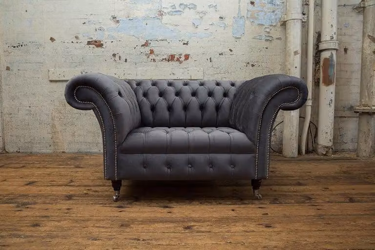 Chesterfield Design Sofa 1 Sitzer Couch Polster Luxus Klassische Couchen