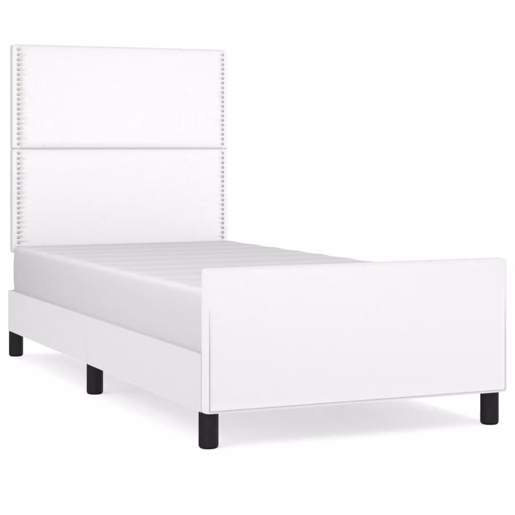 Giroletto con Testiera Bianco 100x200 cm in Pelle finta