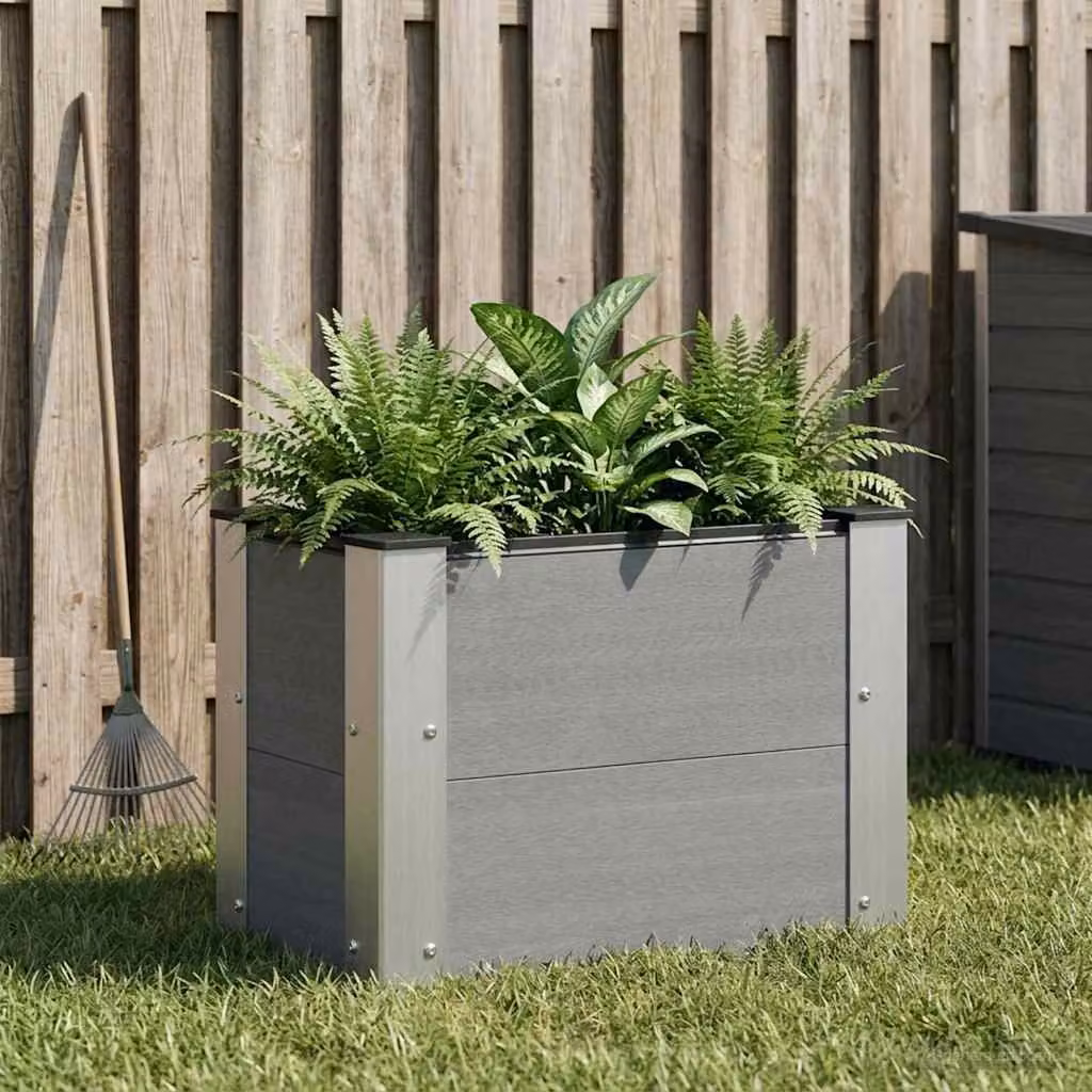 Letto rialzato da giardino vidaXL in WPC e alluminio, Grigio, L 50 cm x P 30 cm x H 36 cm