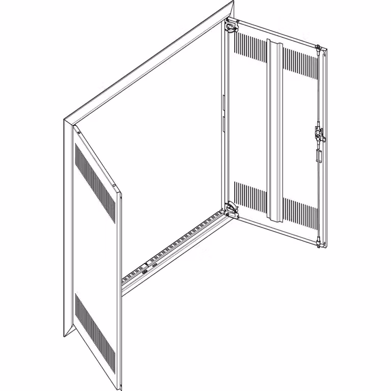Telaio ABN + sportello con fessura di ventilazione 4x6 per centralina di distribuzione da incasso, 4x6 file GBRU46TL