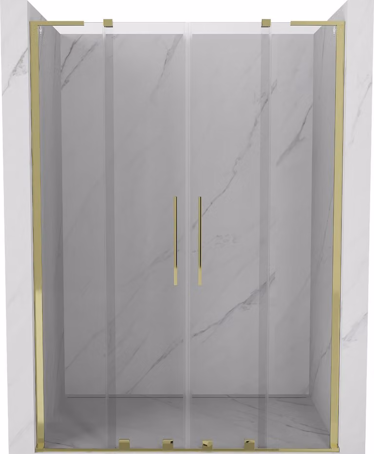 Mexen Velar L Duo porta doccia scorrevole 140 cm, trasparente, oro - 871-140-003-02-50