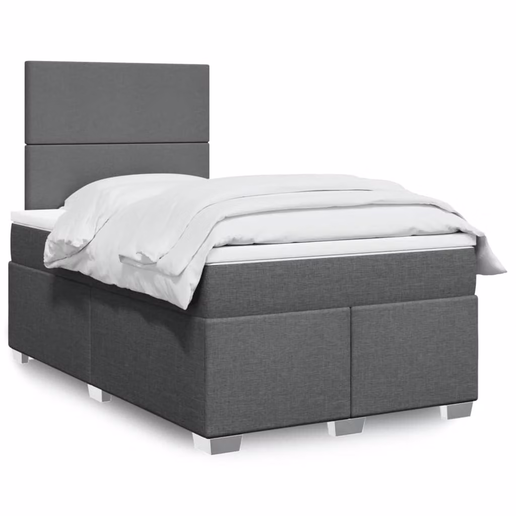 vidaXL Letto Ibrido Moderno con Materasso Grigio e Bianco L/P/H: 120 x 200 x 150,5 cm