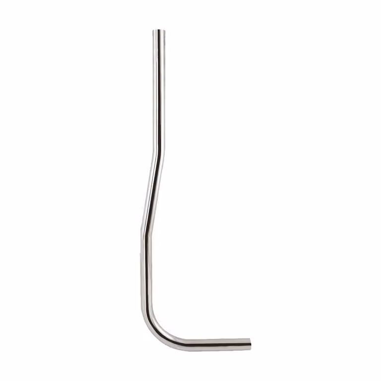 tubo di scarico tecuro Ø 28 mm per valvola di scarico WC - ottone cromato 600 x 200, disassato 45 mm
