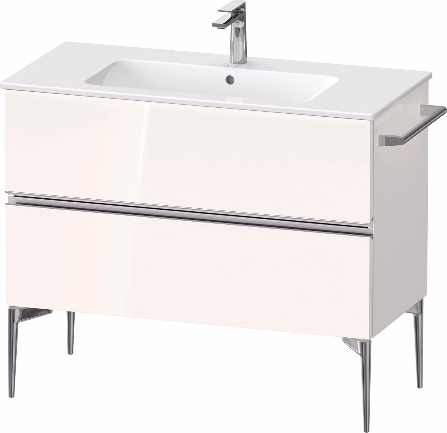 Duravit Sivida bâti-support pour lavabo, 2 tiroirs, poignée profilée chromée, 1010x477x591mm, pour ME by Starck, SV4645010220000, SV4645010220000