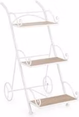 Portapiante Yes Everyday GUENDA in acciaio con 3 ripiani e ruote, Bianco, L: 54 cm, P: 34 cm, H: 78 cm